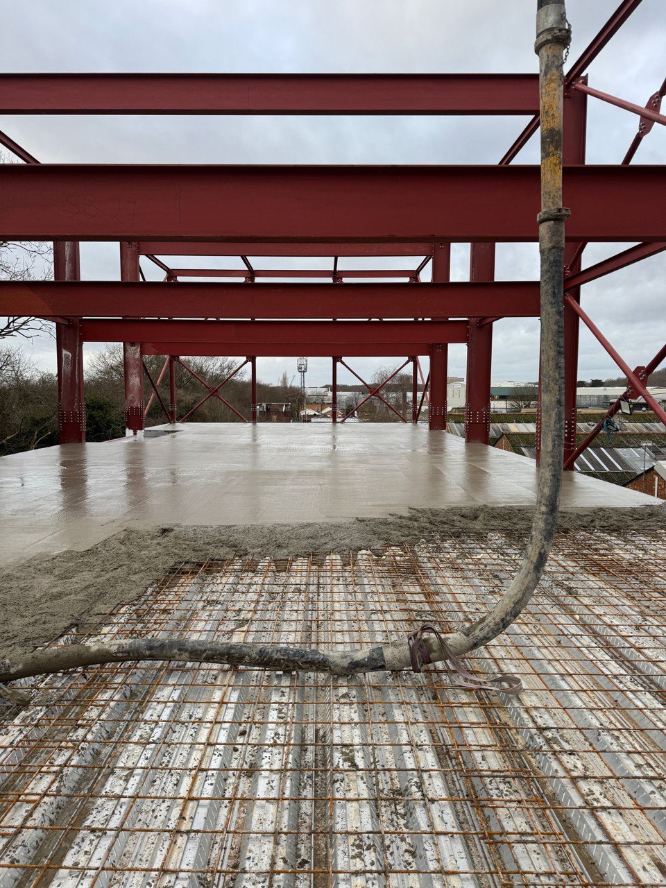 Professional concrete installation with safety protocols